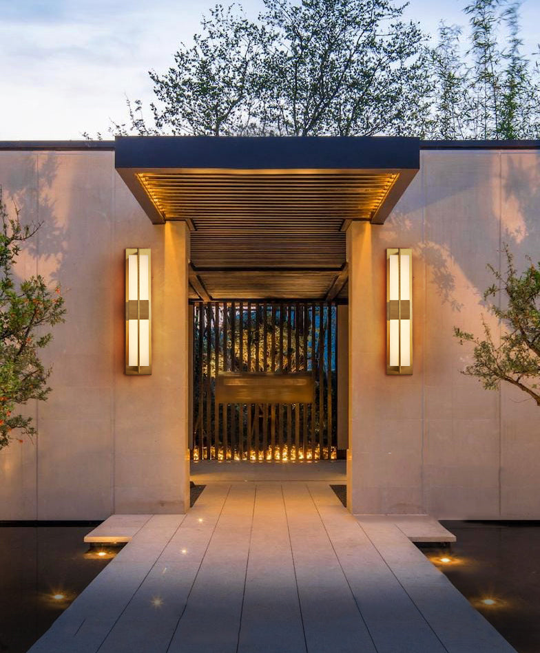 Gold Metal Modern Wall Sconce Rectangular Wall Mounted Light for Living Room