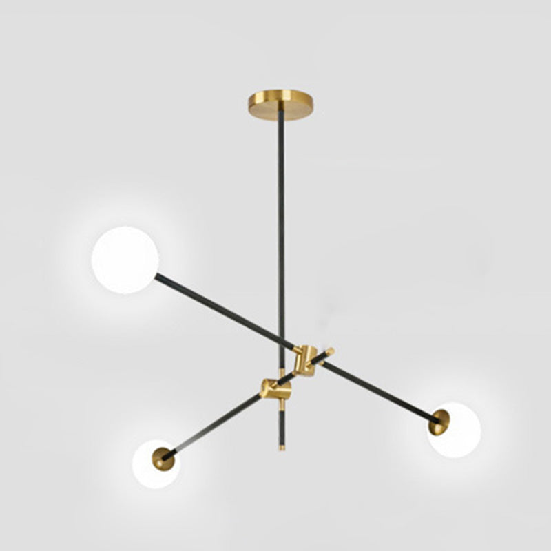 Lámpara de lámpara de suspensión industrial negro globo de vidrio múltiples luces colgantes de techo colgante