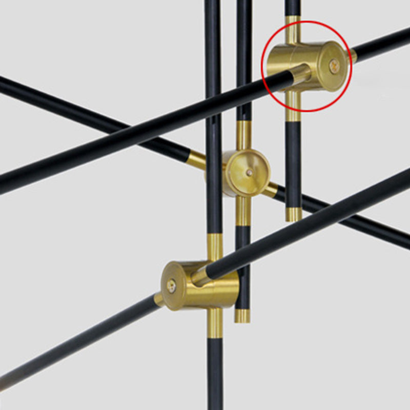 Lámpara de lámpara de suspensión industrial negro globo de vidrio múltiples luces colgantes de techo colgante