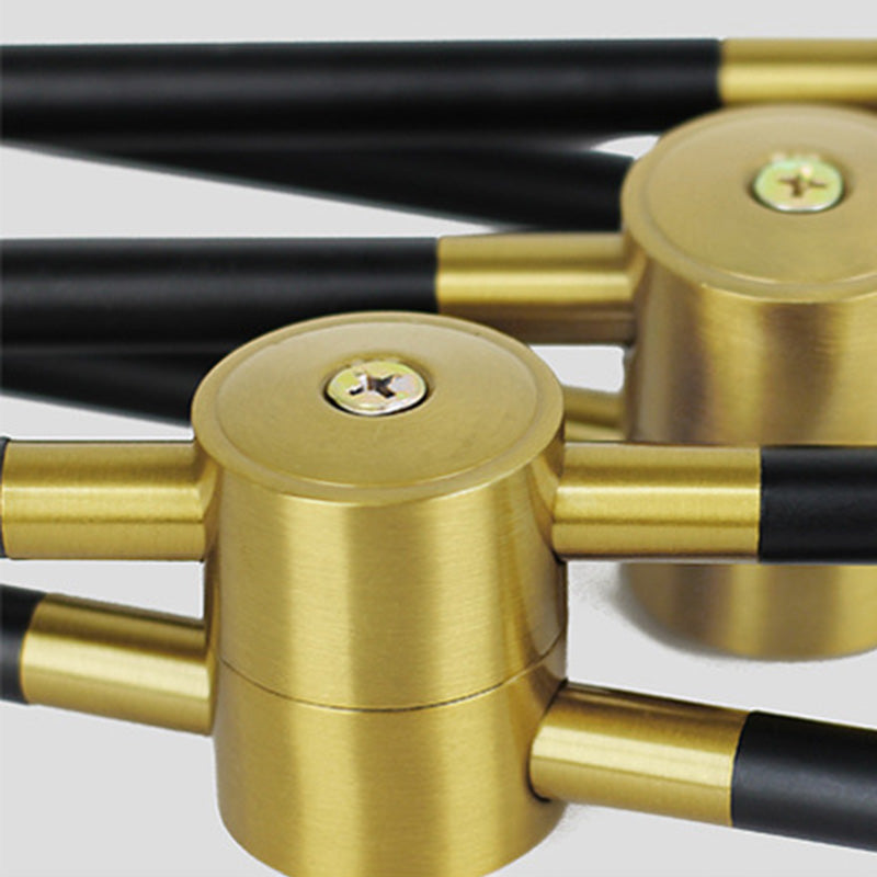 Lámpara de lámpara de suspensión industrial negro globo de vidrio múltiples luces colgantes de techo colgante