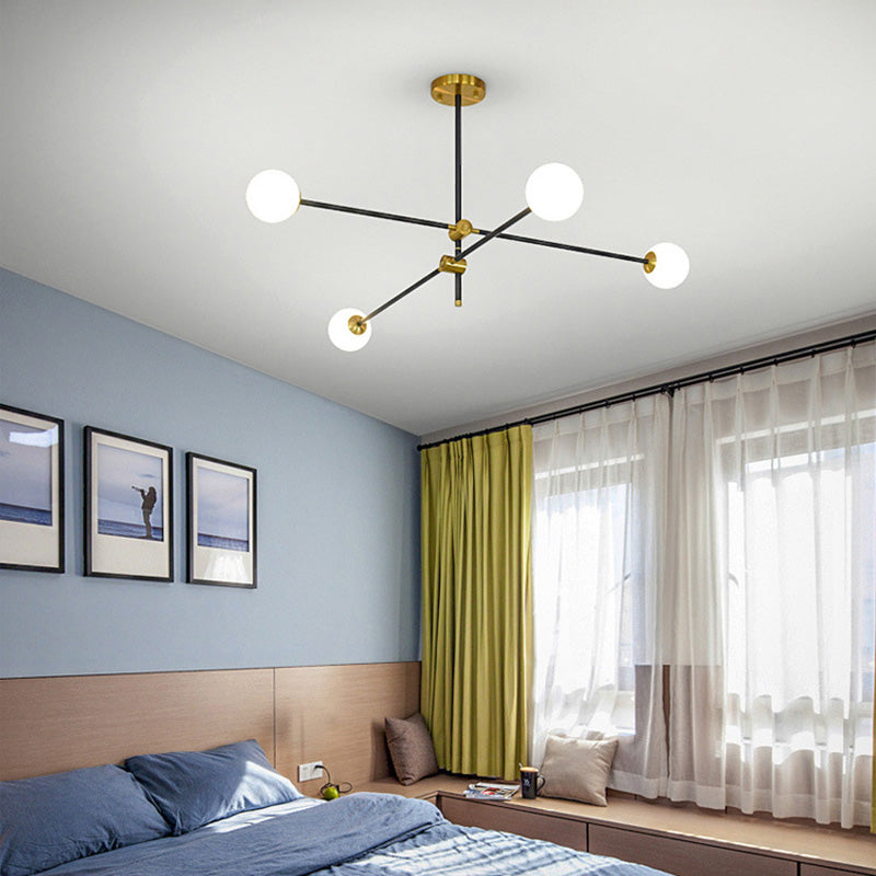 Lámpara de lámpara de suspensión industrial negro globo de vidrio múltiples luces colgantes de techo colgante