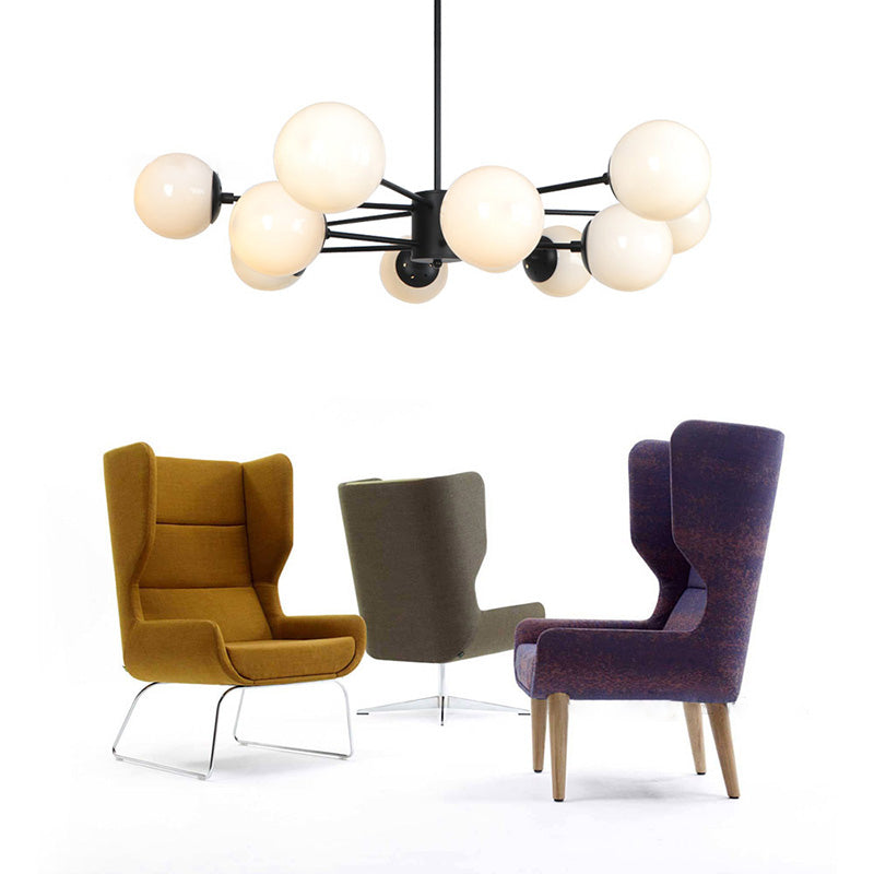 Lámpara de lámpara de araña colgante de múltiples luces de múltiples lámpara de vidrio de globo industrial luz colgante de vidrio