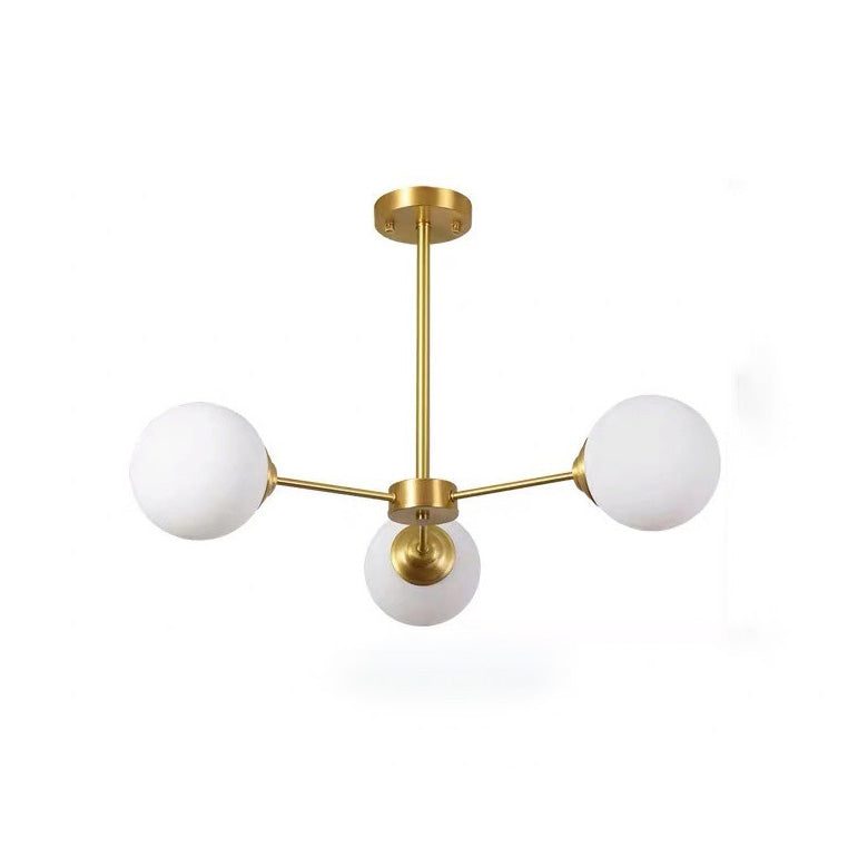 Luz de vidrio de leche múltiples luces colgantes lámpara de lámpara industrial globo colgante de oro en oro