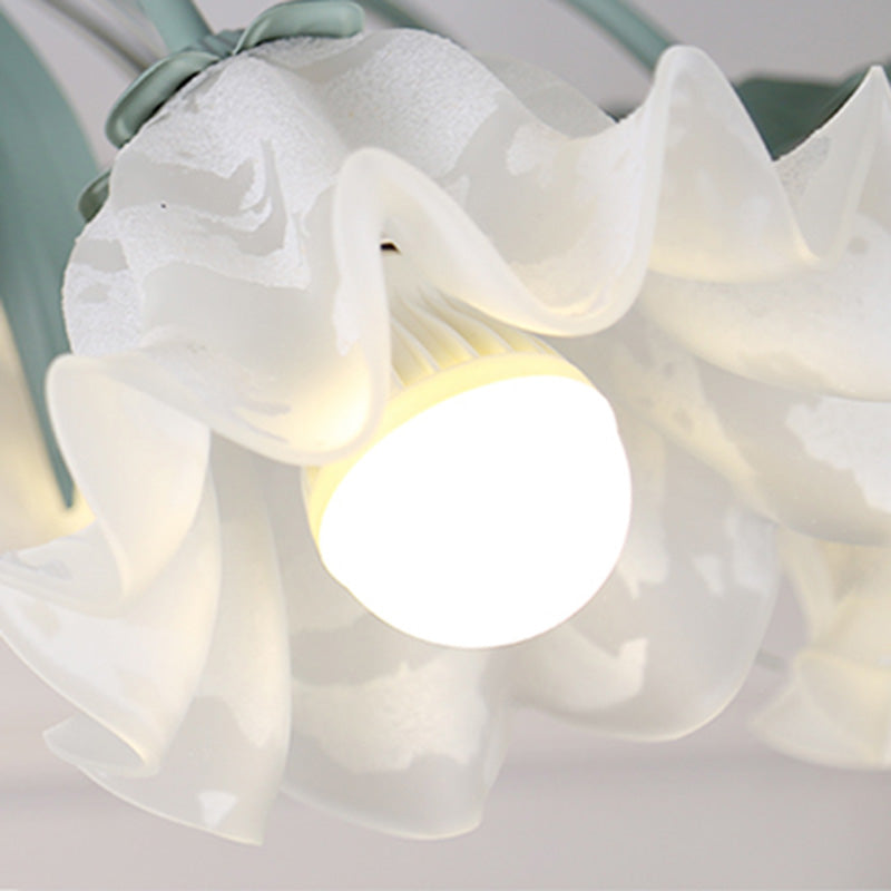 Estilo moderno de 9 luces Luces colgantes de lámparas Flower Glass Pendse Lighting