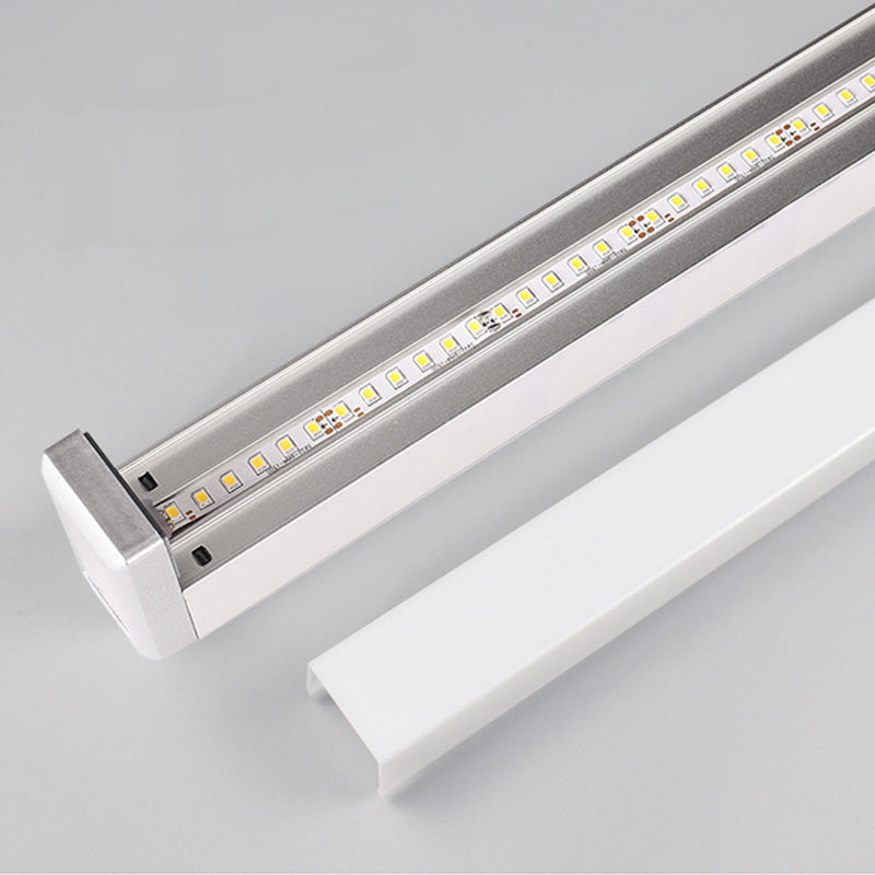 Acconde da muro di tonalità lineare a 1 luce moderna moderna illuminazione da parete specchio in stile semplice in bianco