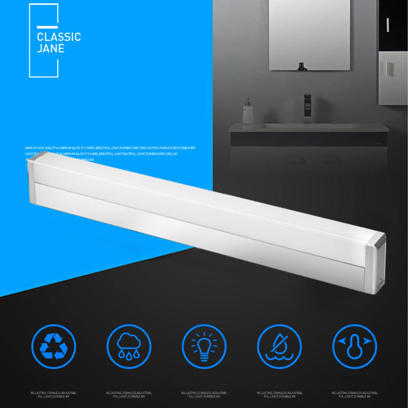 Acconde da muro di tonalità lineare a 1 luce moderna moderna illuminazione da parete specchio in stile semplice in bianco