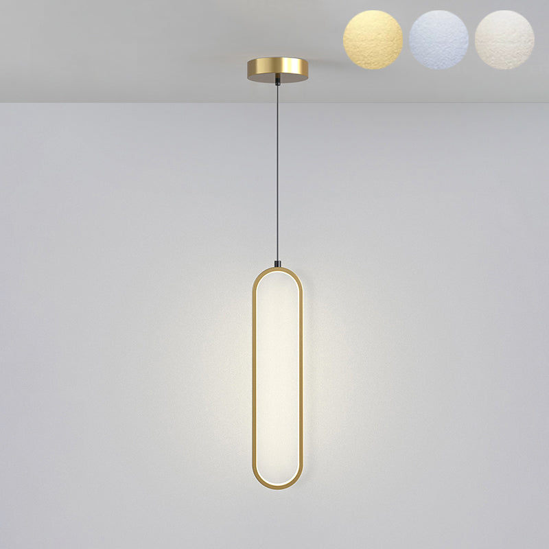 Illuminazione a sospensione lineare minimalista, tonalità rettangolare appesa la luce per camera da letto