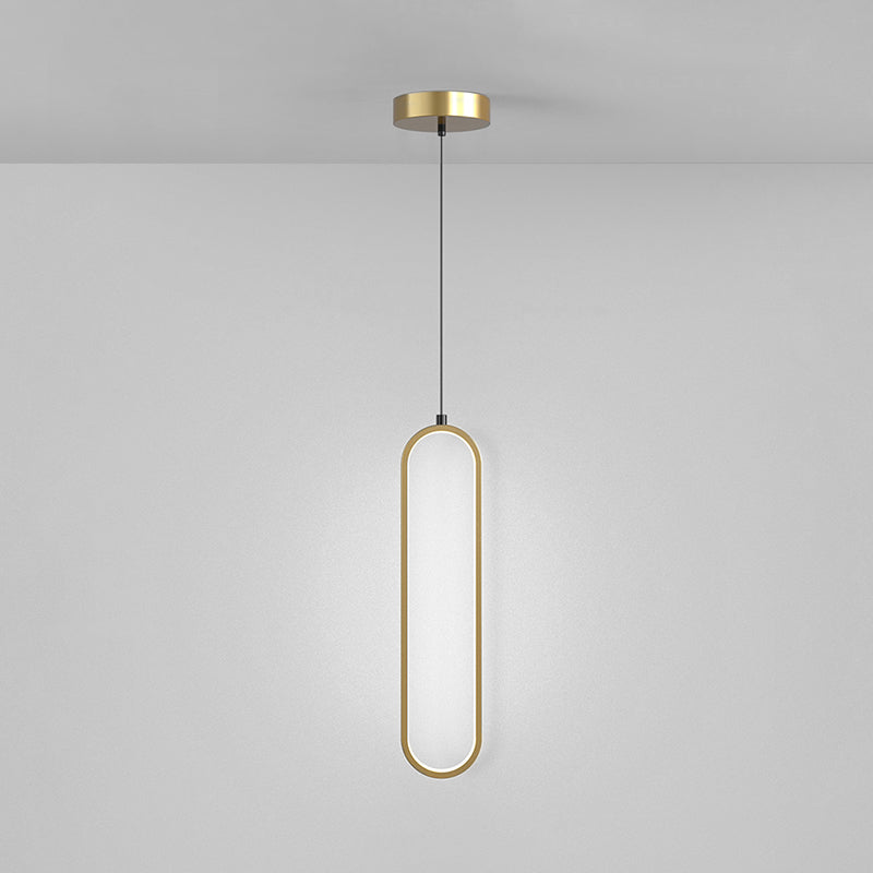 Illuminazione a sospensione lineare minimalista, tonalità rettangolare appesa la luce per camera da letto