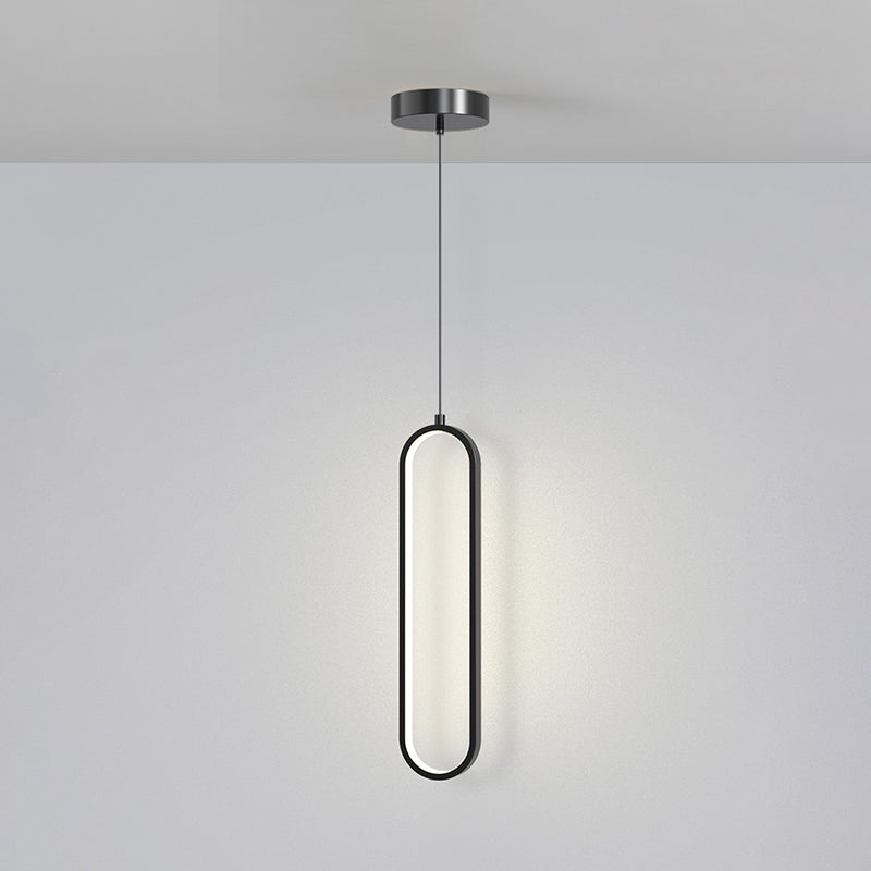 Illuminazione a sospensione lineare minimalista, tonalità rettangolare appesa la luce per camera da letto