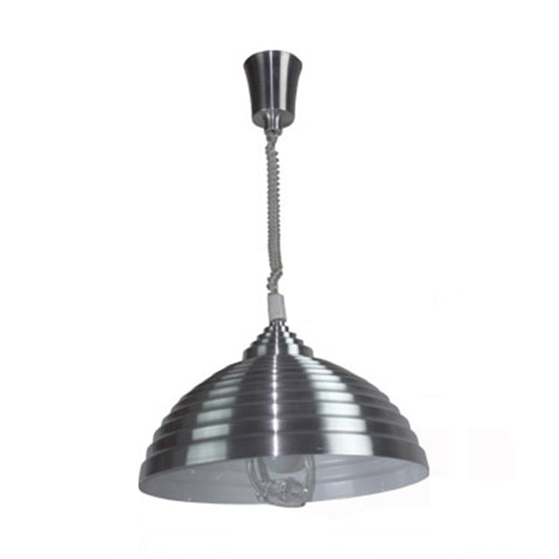 1-Licht-Hanglampe, moderne, gerippte Kuppelschatten-Metall-Anhänger Licht für Wohnzimmer