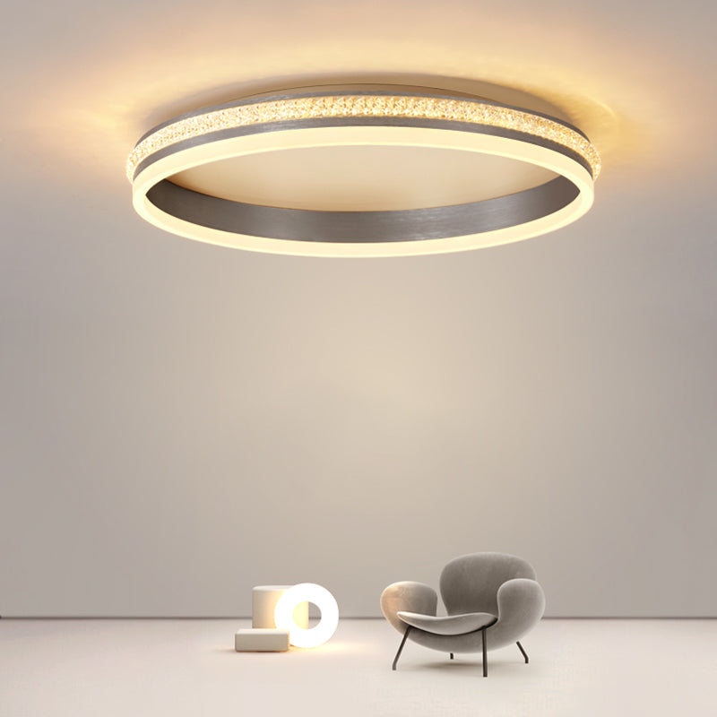 Circular Led Flush Mount Ceiling Fixture Modern Flush Mount Light Metal
