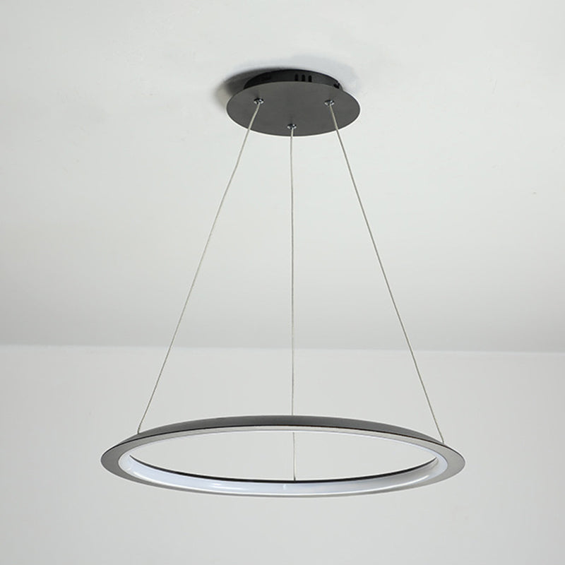 1 Light Round Hanging Light Modern Style Metal LED Hanging Light Fixtures