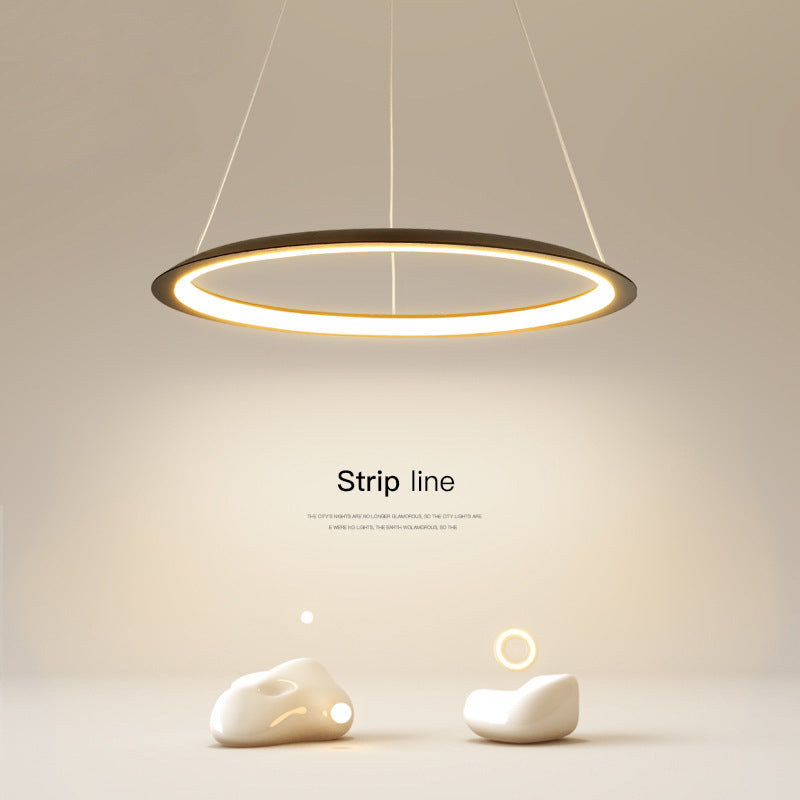 1 Light Round Hanging Light Modern Style Metal LED Hanging Light Fixtures