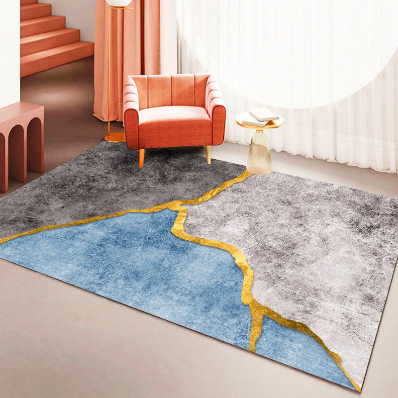 Mehrfarbiger Heimdekorationsteppich mit kräftigem Aquarell-Blühbereich, Polyester mit pflegeleichtem Teppich