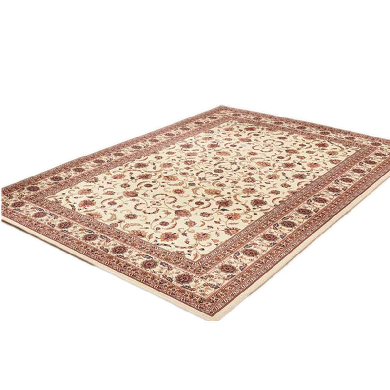 Victoria Flower Print Rug Antique Comfort Polyester Rug Non-Slip Backing Carpet for Living Room