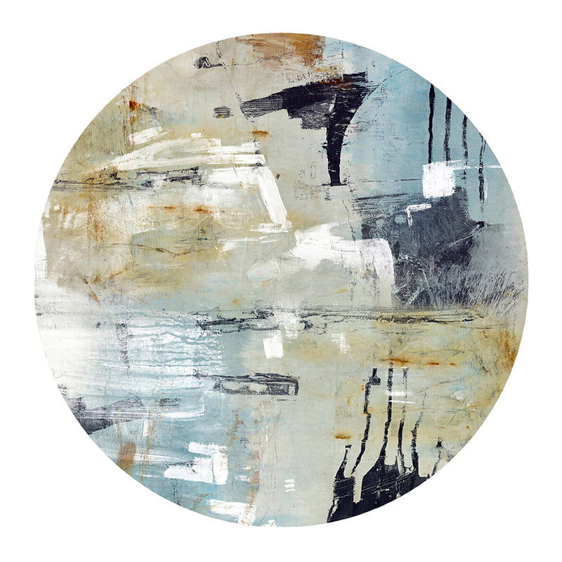 Round Color Mixed Home Decoration Carpet Modern Ink Traces Area Rug Polyester with Easy Care Rug