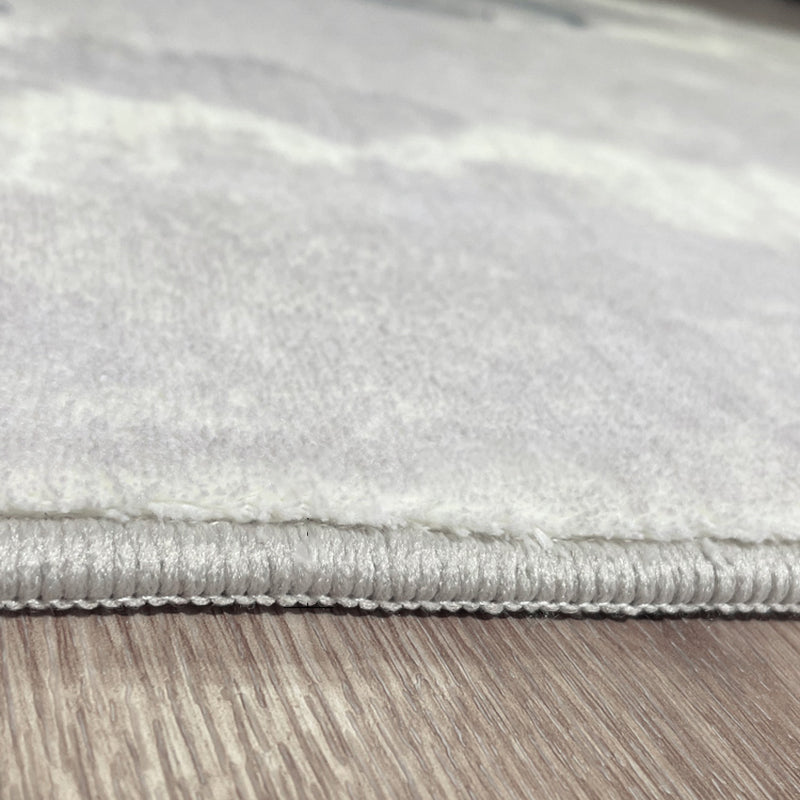 Minimalist Color Rendering Rug White Tone Polyester Area Carpet Stain Resistant Rug for Living Room