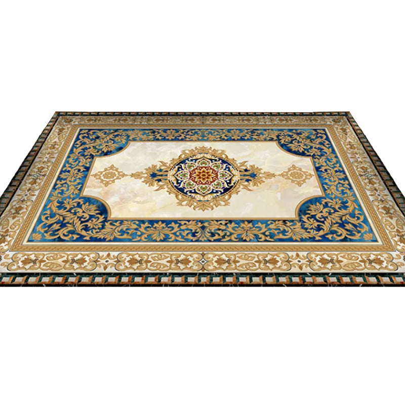 Classic European Style Rug Marble Print Indoor Carpet Polyester Washable Carpet for Home Decoration