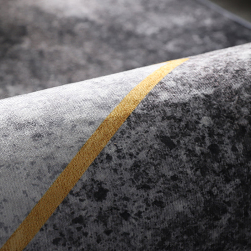 Blue Tone Modern Indoor Rug Polyester Abstract Print Carpet Non-Slip Backing Rug for Home Decoration