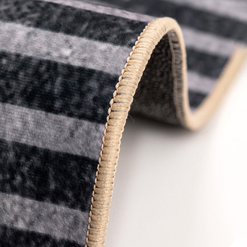 Grey Tone Casual Area Carpet Polyester Geometry Indoor Rug Anti-Slip Backing Carpet for Home Decor