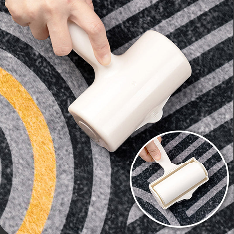 Grey Tone Casual Area Carpet Polyester Geometry Indoor Rug Anti-Slip Backing Carpet for Home Decor