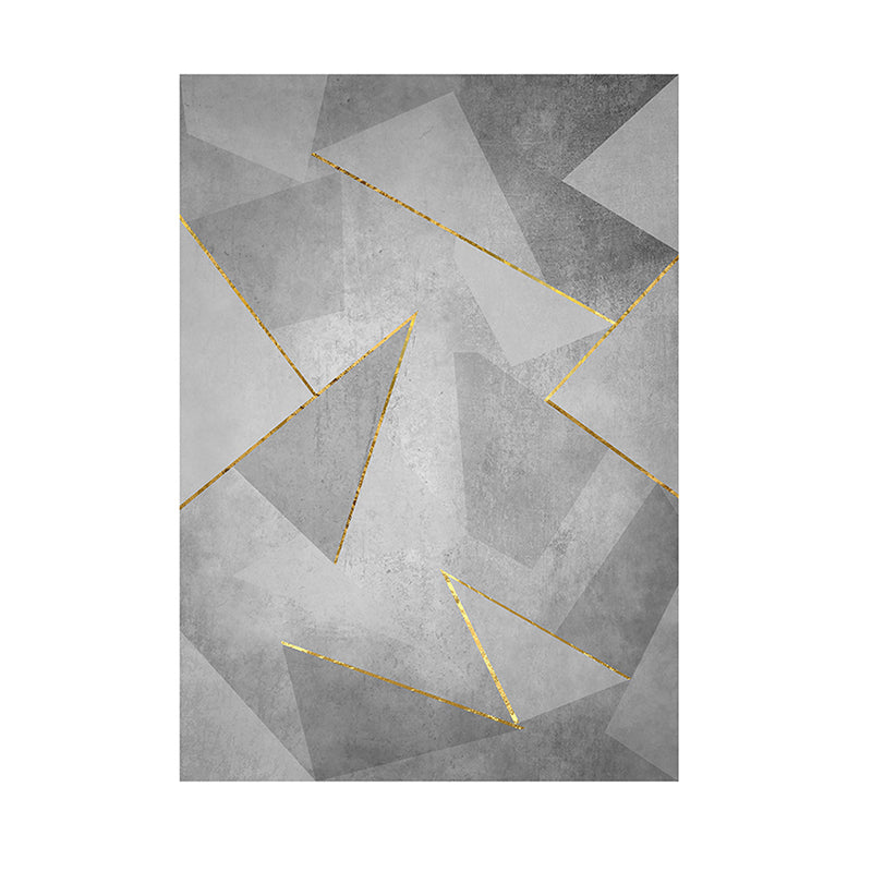 Gray Tone Simplicity Indoor Rug Polyester Geometric Print Carpet Easy Care Rug for Home Decoration