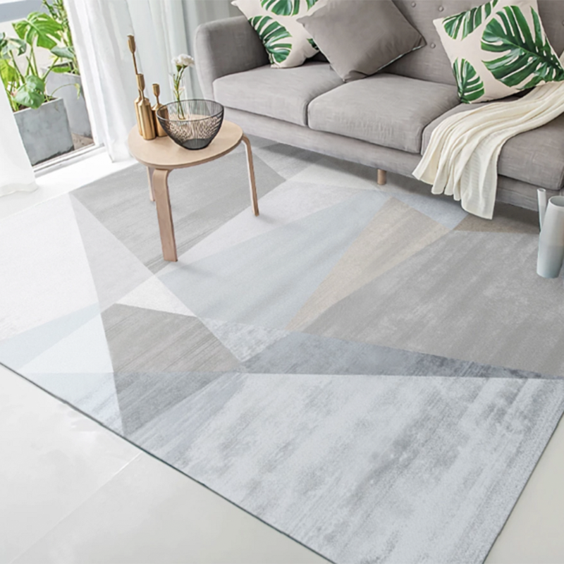 Mehrfarbiger, minimalistischer Innenteppich, Polyester-Teppich mit geometrischem Druck, pflegeleichter Teppich für die Heimdekoration