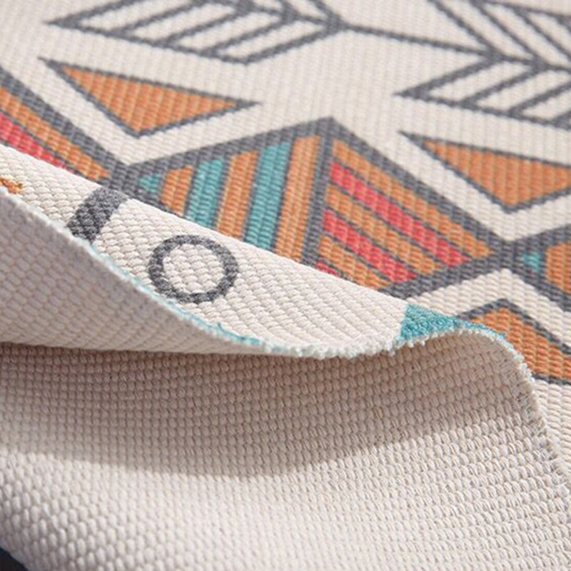 Multicolored Modern Rug Funky Cotton Blend Rug Washable Carpet with Fringe for Home Decoration