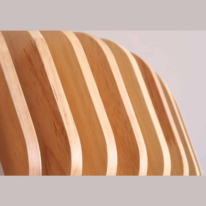 Wooden Flush Mount Ceiling Light Asian Style Living Room Round Shape Ceiling Mount Light