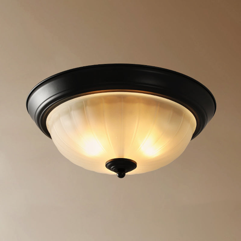 Plafonnier encastré avec abat-jour en verre, plafonnier d'intérieur en forme de bol de Style campagnard américain