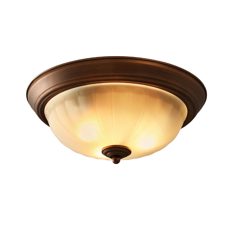 Plafonnier encastré avec abat-jour en verre, plafonnier d'intérieur en forme de bol de Style campagnard américain