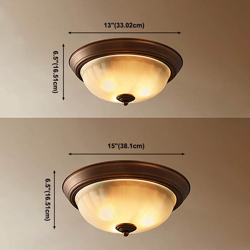 Plafonnier encastré avec abat-jour en verre, plafonnier d'intérieur en forme de bol de Style campagnard américain