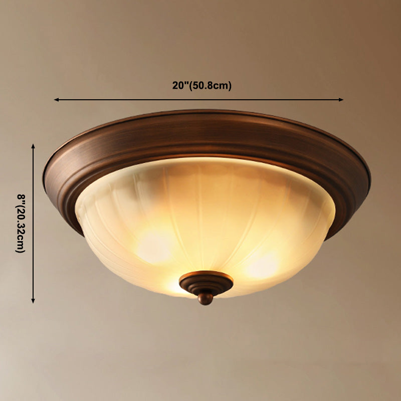 Plafonnier encastré avec abat-jour en verre, plafonnier d'intérieur en forme de bol de Style campagnard américain