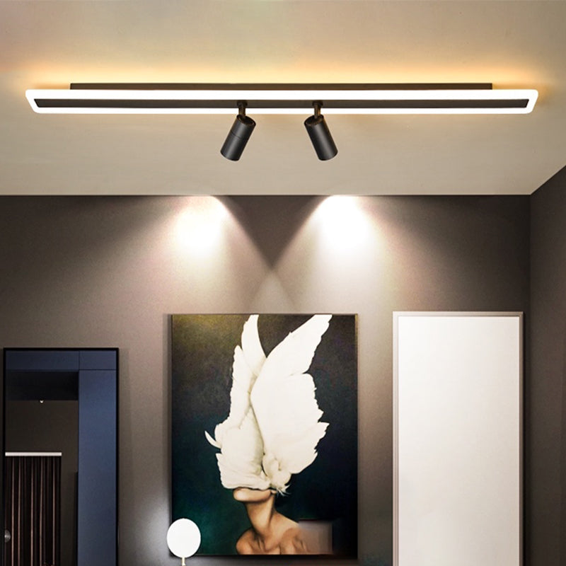 Simple Strip Flush Ceiling Spotlight LED Track Light Fixture for Living Room
