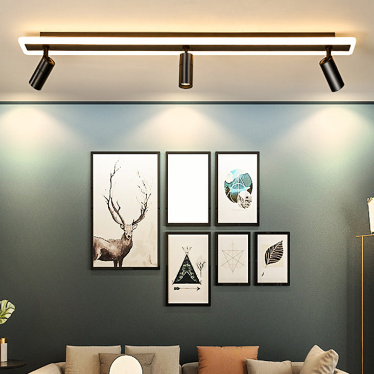 Simple Strip Flush Ceiling Spotlight LED Track Light Fixture for Living Room