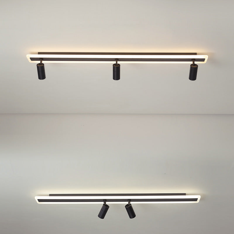 Simple Strip Flush Ceiling Spotlight LED Track Light Fixture for Living Room