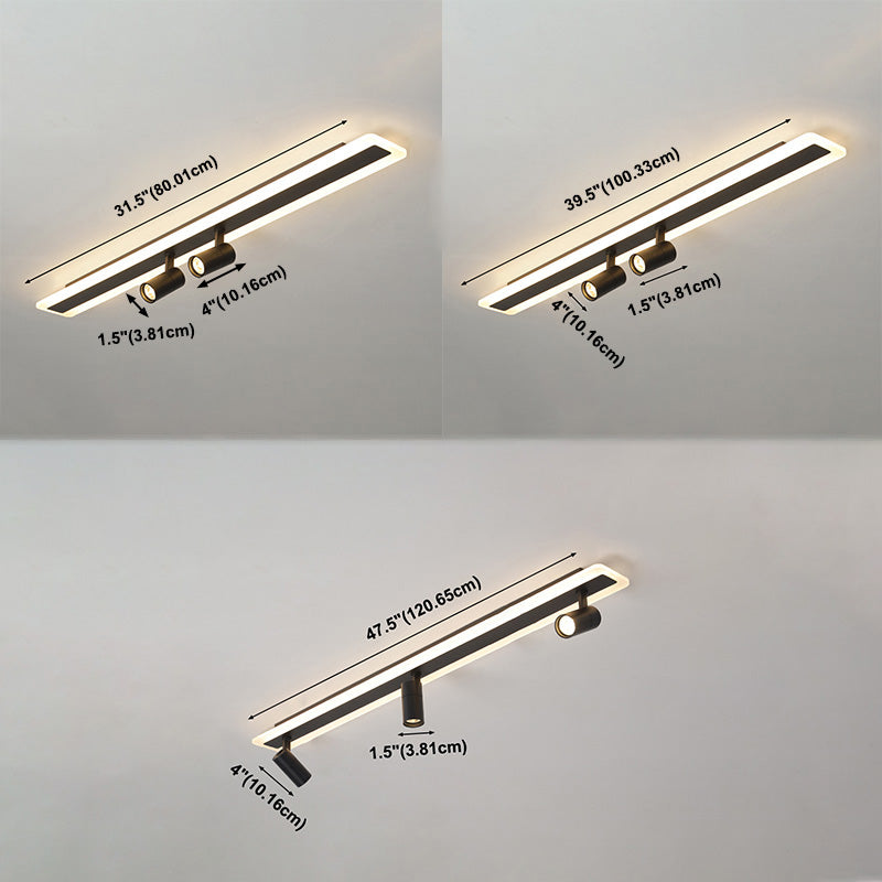 Simple Strip Flush Ceiling Spotlight LED Track Light Fixture for Living Room