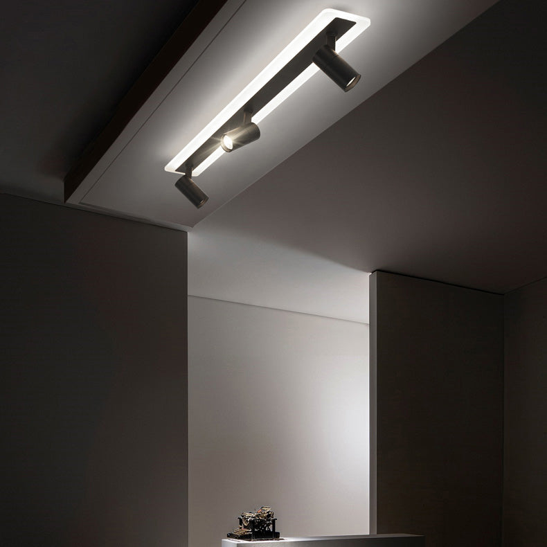 Simple Strip Flush Ceiling Spotlight LED Track Light Fixture for Living Room