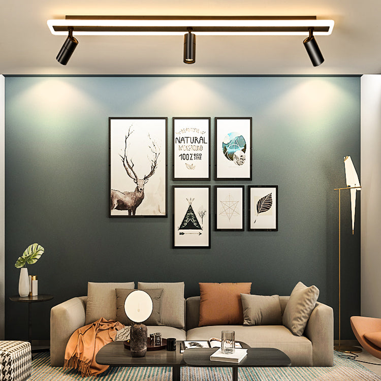 Simple Strip Flush Ceiling Spotlight LED Track Light Fixture for Living Room