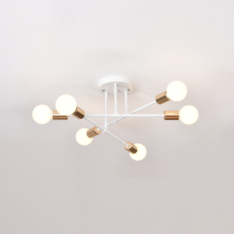 Metal Sputnik Semi Flush Mount Ceiling Light Minimalist Style Semi Flush Mount Chandelier