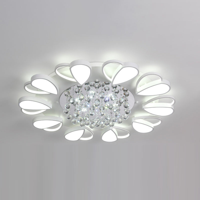 Crystal Flush Mount Light LED Contemporary Ceiling Lamp for Dining Room