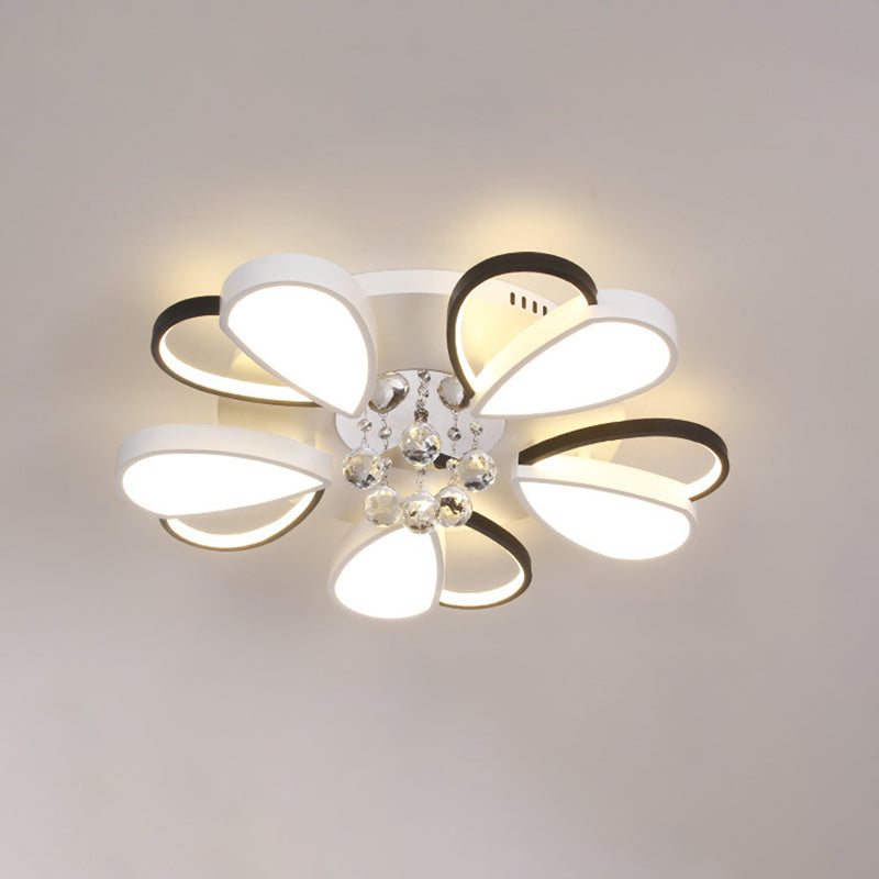 Crystal Flush Mount Light LED Contemporary Ceiling Lamp for Dining Room