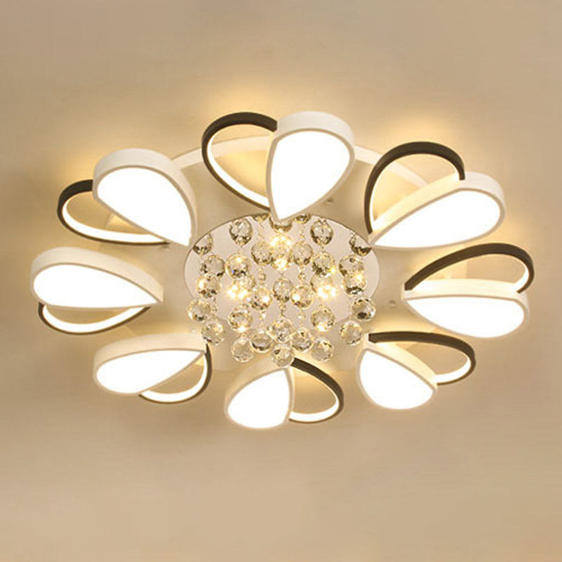 Crystal Flush Mount Light LED Contemporary Ceiling Lamp for Dining Room