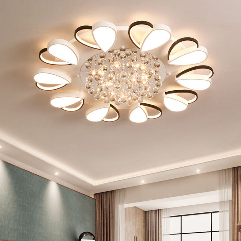 Crystal Flush Mount Light LED Contemporary Ceiling Lamp for Dining Room