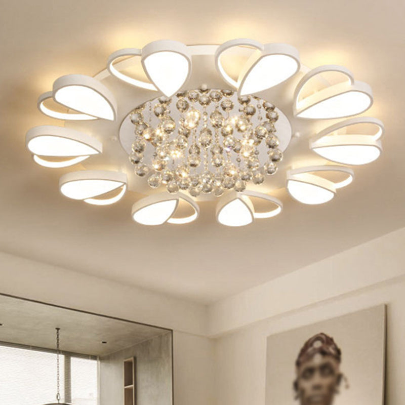 Crystal Flush Mount Light LED Contemporary Ceiling Lamp for Dining Room