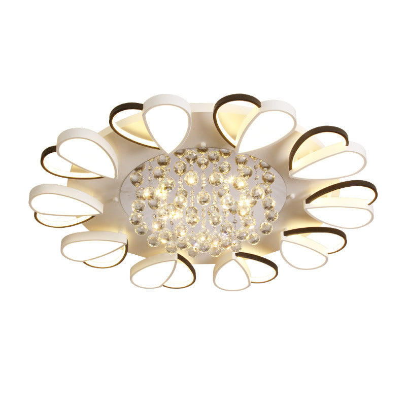 Crystal Flush Mount Light LED Contemporary Ceiling Lamp for Dining Room