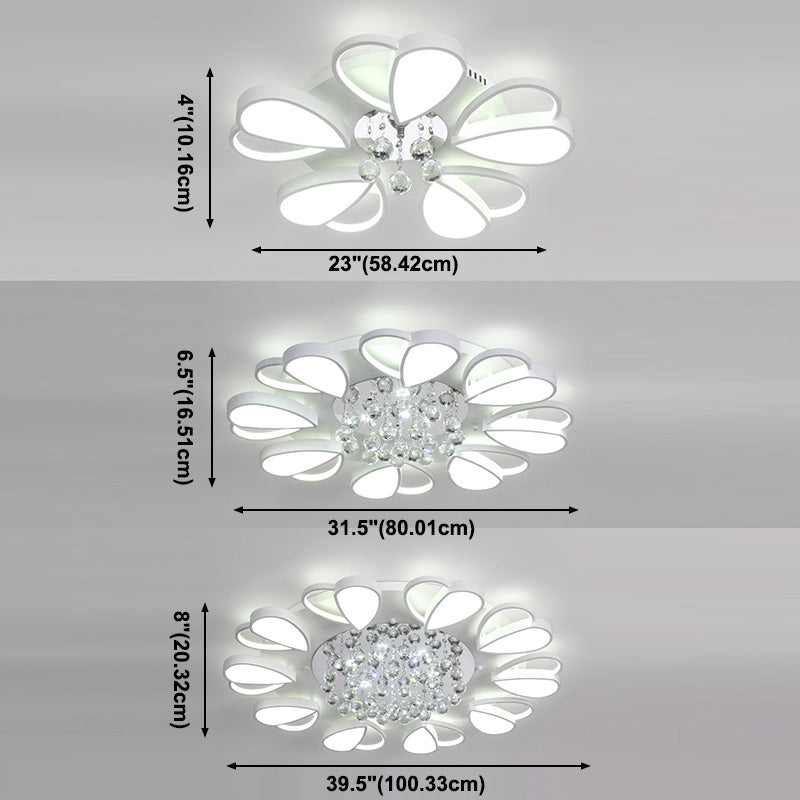 Crystal Flush Mount Light LED Contemporary Ceiling Lamp for Dining Room