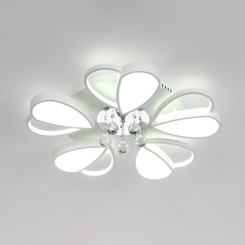 Crystal Flush Mount Light LED Contemporary Ceiling Lamp for Dining Room