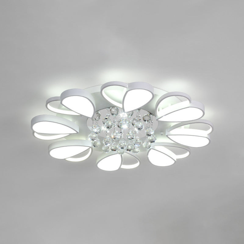 Crystal Flush Mount Light LED Contemporary Ceiling Lamp for Dining Room