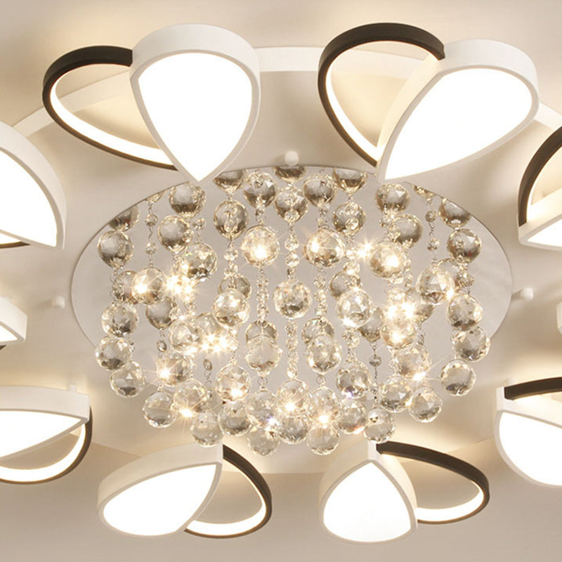 Crystal Flush Mount Light LED Contemporary Ceiling Lamp for Dining Room